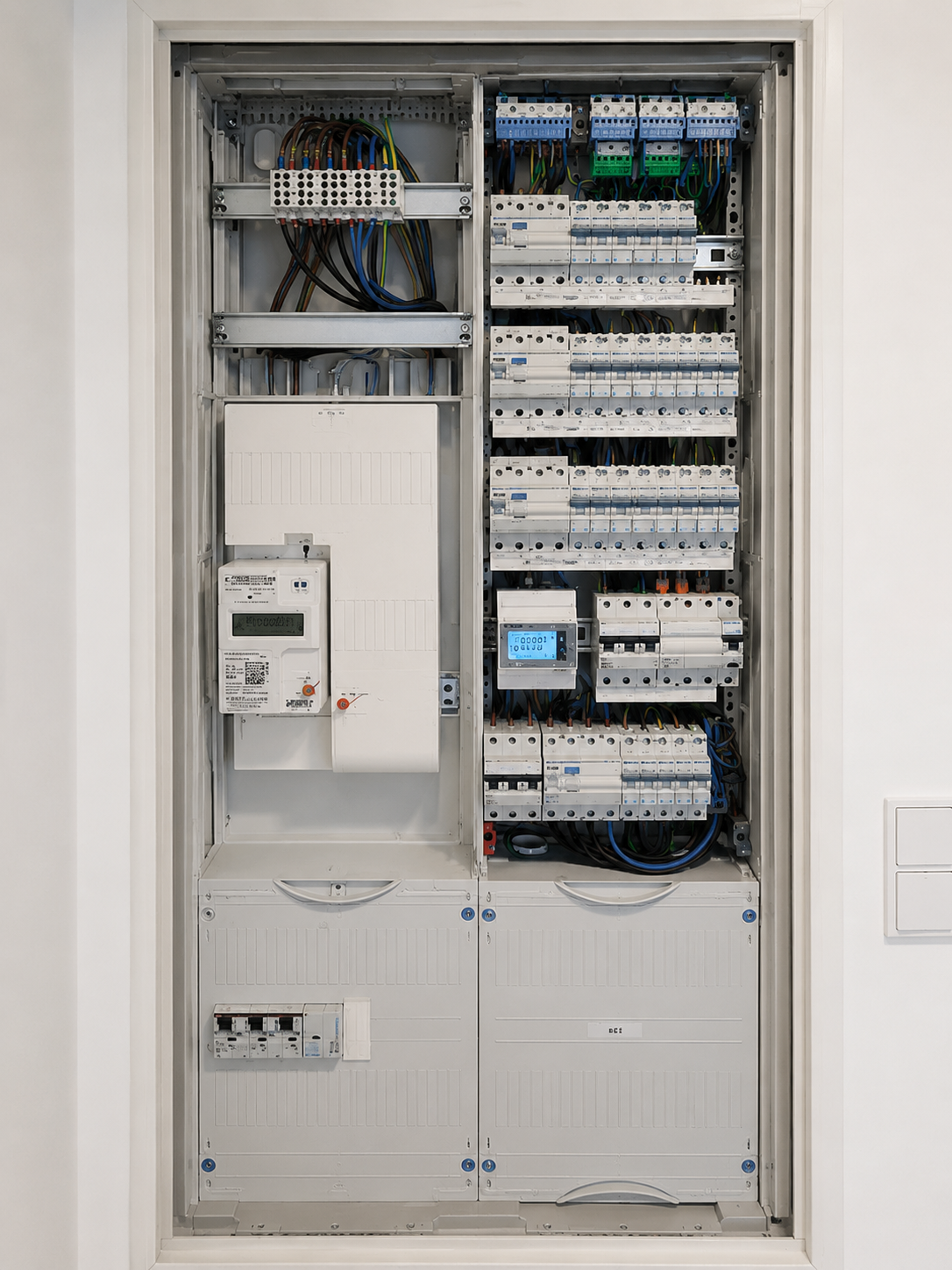 Fachgerecht aufgebauter Schaltschrank mit Sicherungsautomaten